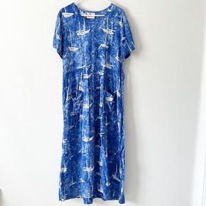 Vintage MIDI Cottage Core Lagenlook Casual Dress